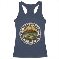 Alligator Alcatraz Everglades Florida Racerback Tank Top Vintage Political Satire Retro - Wonder Print Shop