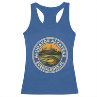 Alligator Alcatraz Everglades Florida Racerback Tank Top Vintage Political Satire Retro - Wonder Print Shop