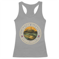 Alligator Alcatraz Everglades Florida Racerback Tank Top Vintage Political Satire Retro - Wonder Print Shop