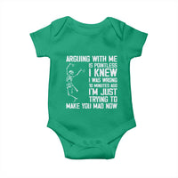 Funny Skeleton Sarcastic Baby Onesie Arguing With Me Is Pointless Smartmouths - Wonder Print Shop