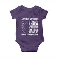 Funny Skeleton Sarcastic Baby Onesie Arguing With Me Is Pointless Smartmouths - Wonder Print Shop
