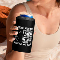 Funny Skeleton Sarcastic 4 in 1 Can Cooler Tumbler Arguing With Me Is Pointless Smartmouths - Wonder Print Shop