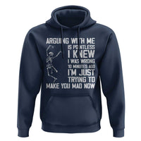 Funny Skeleton Sarcastic Hoodie Arguing With Me Is Pointless Smartmouths - Wonder Print Shop