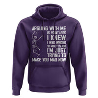 Funny Skeleton Sarcastic Hoodie Arguing With Me Is Pointless Smartmouths - Wonder Print Shop