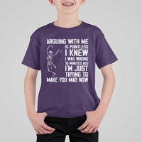 Funny Skeleton Sarcastic T Shirt For Kid Arguing With Me Is Pointless Smartmouths - Wonder Print Shop