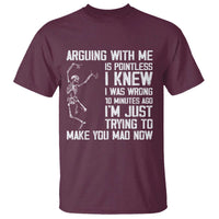 Funny Skeleton Sarcastic T Shirt Arguing With Me Is Pointless Smartmouths - Wonder Print Shop
