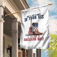 Funny Boot in Your Ass American Way Garden Flag Patriotic Country Style USA Pride - Wonder Print Shop