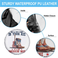 Funny Boot in Your Ass American Way Spare Tire Cover Patriotic Country Style USA Pride - Wonder Print Shop