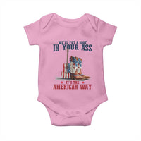 Funny Boot in Your Ass American Way Baby Onesie Patriotic Country Style USA Pride - Wonder Print Shop