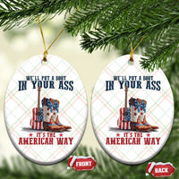 Funny Boot in Your Ass American Way Ceramic Ornament Patriotic Country Style USA Pride - Wonder Print Shop