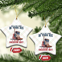 Funny Boot in Your Ass American Way Ceramic Ornament Patriotic Country Style USA Pride - Wonder Print Shop