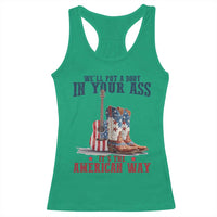 Funny Boot in Your Ass American Way Racerback Tank Top Patriotic Country Style USA Pride - Wonder Print Shop