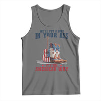 Funny Boot in Your Ass American Way Tank Top Patriotic Country Style USA Pride - Wonder Print Shop