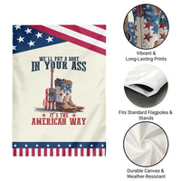 Funny Boot in Your Ass American Way Garden Flag Patriotic Country Style USA Pride