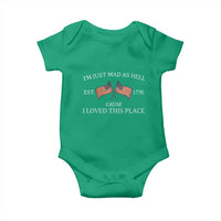 Mad As Hell Est 1776 Baby Onesie Cause I Loved This Place Patriotic American Flag Retro - Wonder Print Shop