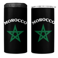 Morocco Pride Flag Star 4 in 1 Can Cooler Tumbler Patriotic Moroccan Heritage Souvenir