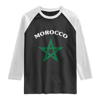 Morocco Pride Flag Star Raglan Shirt Patriotic Moroccan Heritage Souvenir