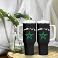 Morocco Pride Flag Star Tumbler With Handle Patriotic Moroccan Heritage Souvenir