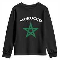 Morocco Pride Flag Star Youth Sweatshirt Patriotic Moroccan Heritage Souvenir