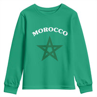 Morocco Pride Flag Star Youth Sweatshirt Patriotic Moroccan Heritage Souvenir