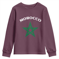Morocco Pride Flag Star Youth Sweatshirt Patriotic Moroccan Heritage Souvenir