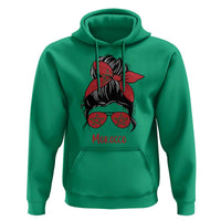 Morocco Girl Messy Bun with Flag Sunglasses Hoodie Proud Moroccan Woman Heritage