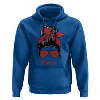 Morocco Girl Messy Bun with Flag Sunglasses Hoodie Proud Moroccan Woman Heritage