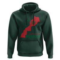 Morocco Map Dima Maghrib with Arabic Calligraphy Hoodie Maghreb Traditional Moroccan Roots Graphic