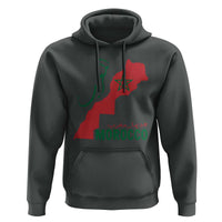Morocco Map Dima Maghrib with Arabic Calligraphy Hoodie Maghreb Traditional Moroccan Roots Graphic