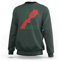 Morocco Map Dima Maghrib with Arabic Calligraphy Sweatshirt Maghreb Traditional Moroccan Roots Graphic