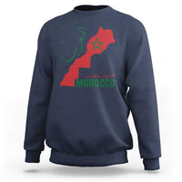 Morocco Map Dima Maghrib with Arabic Calligraphy Sweatshirt Maghreb Traditional Moroccan Roots Graphic