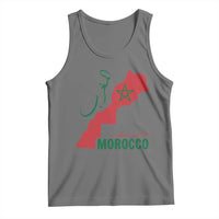 Morocco Map Dima Maghrib with Arabic Calligraphy Tank Top Maghreb Traditional Moroccan Roots Graphic