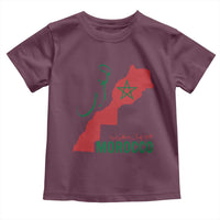 Morocco Map Dima Maghrib with Arabic Calligraphy Toddler T Shirt Maghreb Traditional Moroccan Roots Graphic