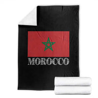 Vintage Morocco Flag Throw Blanket Patriotic Moroccan Pride