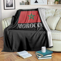 Vintage Morocco Flag Throw Blanket Patriotic Moroccan Pride