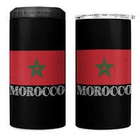 Vintage Morocco Flag 4 in 1 Can Cooler Tumbler Patriotic Moroccan Pride