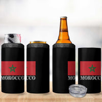 Vintage Morocco Flag 4 in 1 Can Cooler Tumbler Patriotic Moroccan Pride