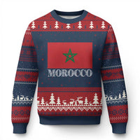Vintage Morocco Flag Ugly Christmas Sweater Patriotic Moroccan Pride