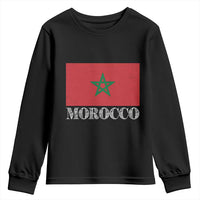 Vintage Morocco Flag Youth Sweatshirt Patriotic Moroccan Pride
