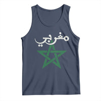 Maghribi Morocco Flag Star Traditional Arabic Script Tank Top Patriotic Moroccan Pride Heritage