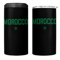 Morocco Star Flag Minimalist Moroccan Pride 4 in 1 Can Cooler Tumbler