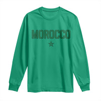 Morocco Star Flag Minimalist Moroccan Pride Long Sleeve Shirt
