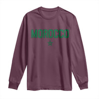 Morocco Star Flag Minimalist Moroccan Pride Long Sleeve Shirt