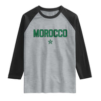 Morocco Star Flag Minimalist Moroccan Pride Raglan Shirt