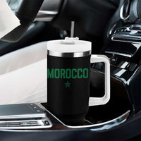 Morocco Star Flag Minimalist Moroccan Pride Tumbler With Handle