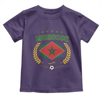 Morocco Football Laurel Wreath Crest Graphic Toddler T Shirt Proud Moroccan Soccer Star Emblem Sports Fans
