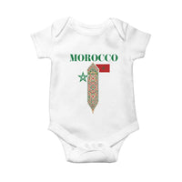 Traditional Moroccan Mosaic Archway Graphic Baby Onesie Morocco Architecture Tile Pattern