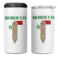 Traditional Moroccan Mosaic Archway Graphic 4 in 1 Can Cooler Tumbler Morocco Architecture Tile Pattern