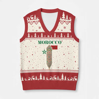 Traditional Moroccan Mosaic Archway Graphic V-Neck Knit Sweater Vest Morocco Architecture Tile Pattern