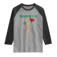 Traditional Moroccan Mosaic Archway Graphic Raglan Shirt Morocco Architecture Tile Pattern